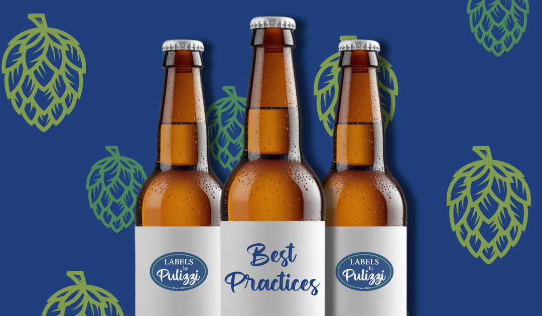 Beer labels on glass bottles demonstrating best practices for branding and product presentation